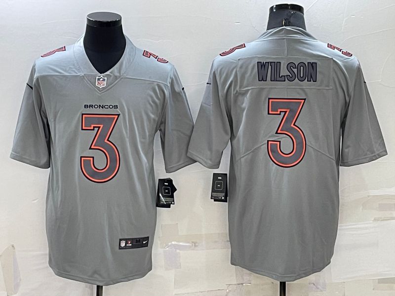 Men Denver Broncos #3 Wilson Grey 2022 Nike Limited Vapor Untouchable NFL Jerseys->denver broncos->NFL Jersey